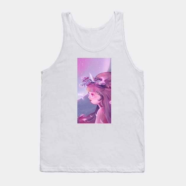 Lonely Universe Tank Top by Miya Gu Art